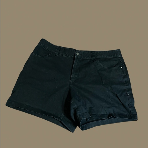 Rafaella Sports Classic black shorts size 12 cotton spandex stretch four pocket - Picture 3 of 14